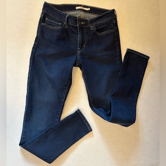 Levi’s 711 Skinny dark wash 5 pocket style denim blue jeans Sz-26 K5 - Picture 6 of 11